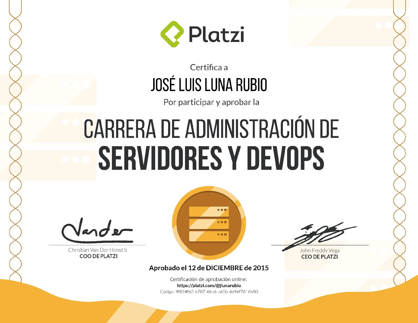 Carrera Platzi Jose Luis Luna Rubio - Administrador de Servidores y DevOps