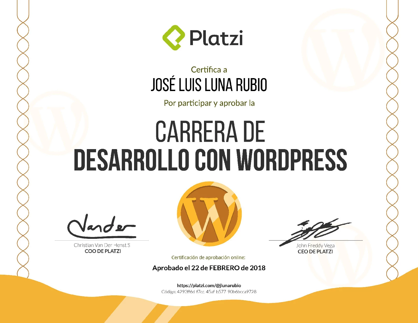 Carrera Platzi Jose Luis Luna Rubio - Desarrollo con Wordpress