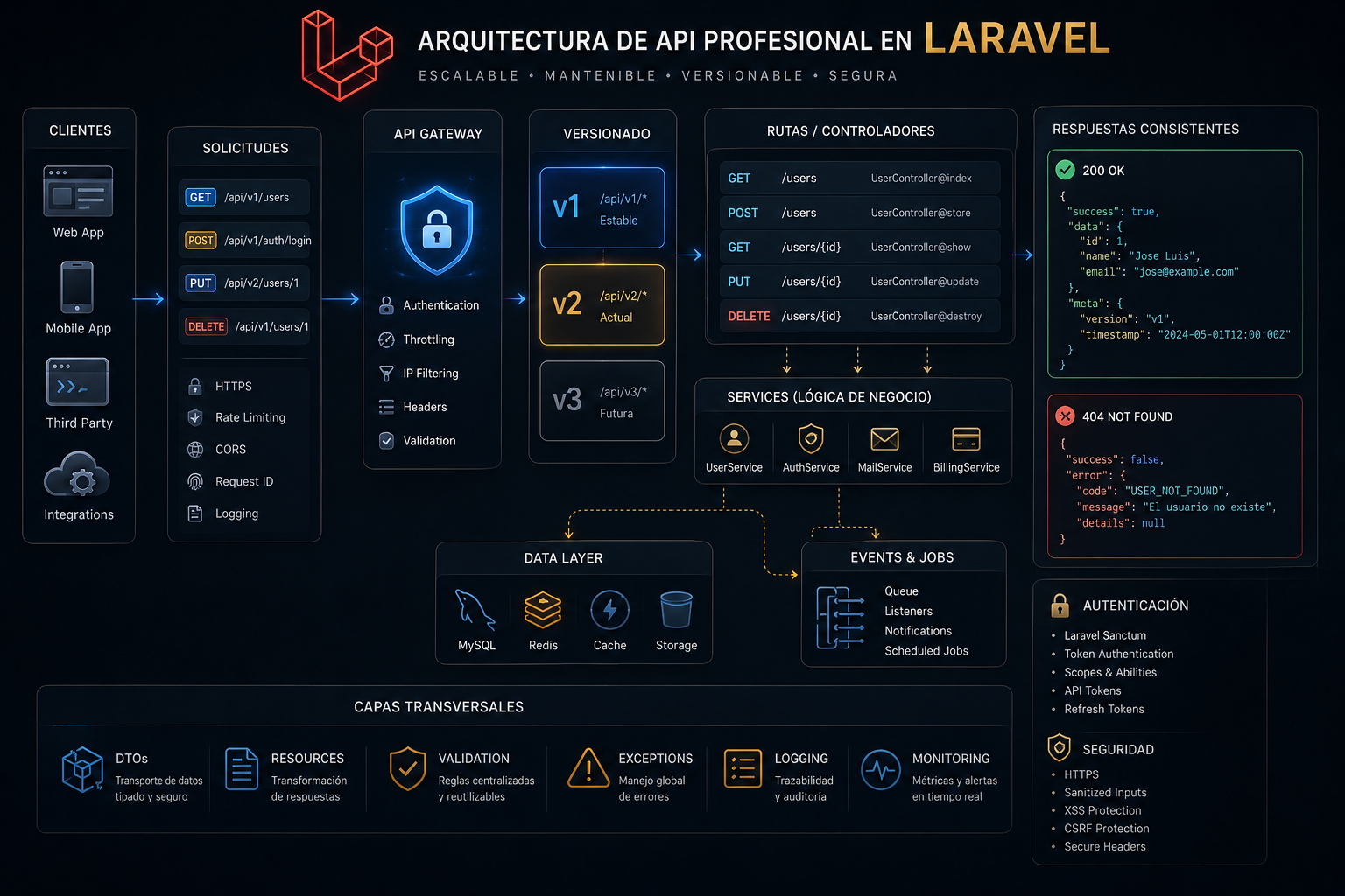 Diseñando APIs Profesionales en Laravel: Versionado, Resources y Manejo de Errores Escalable