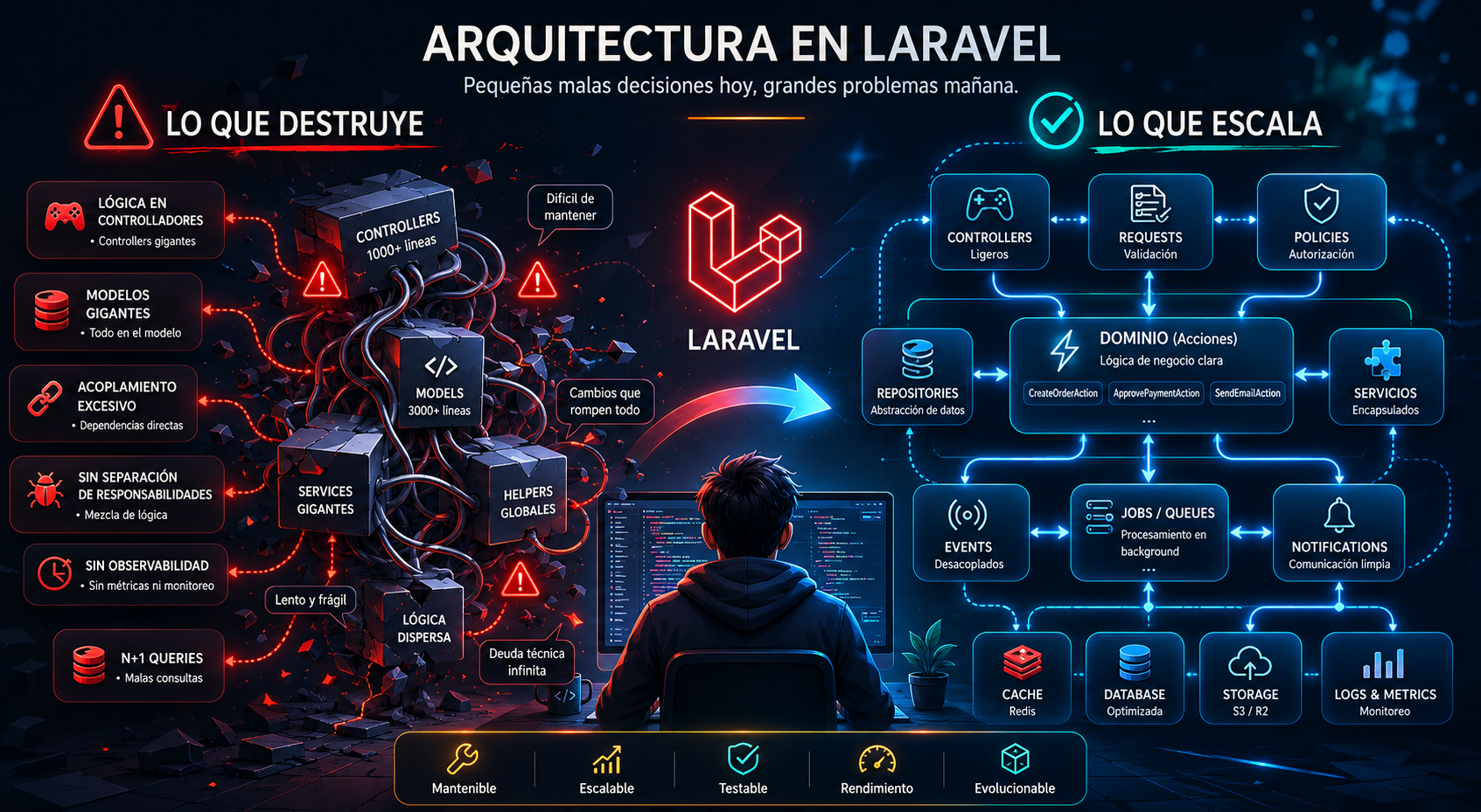 Errores de Arquitectura que Destruyen Proyectos Laravel a Largo Plazo