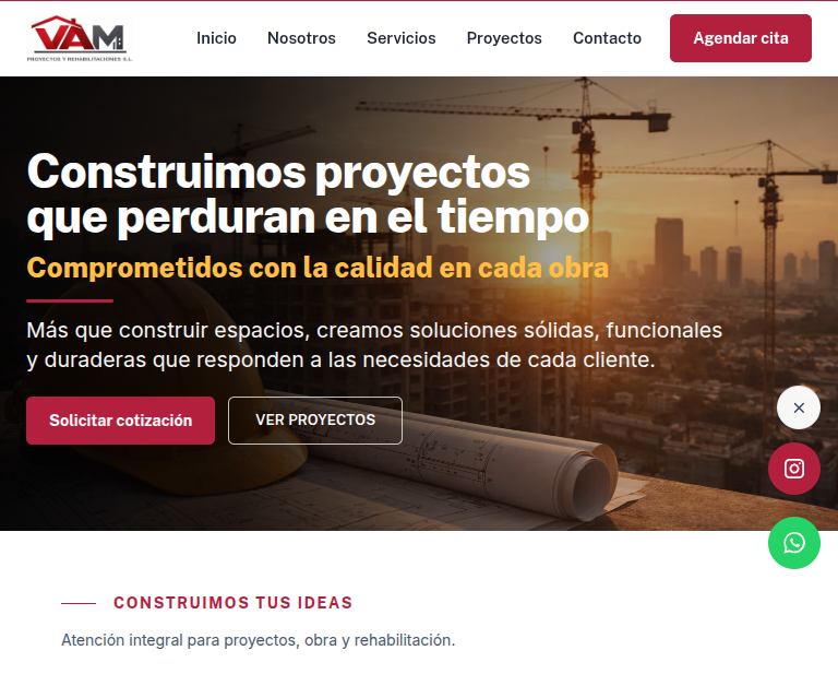 Vista tablet — Grupo VAM